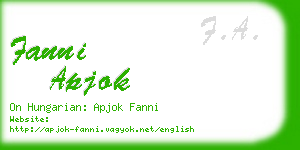 fanni apjok business card